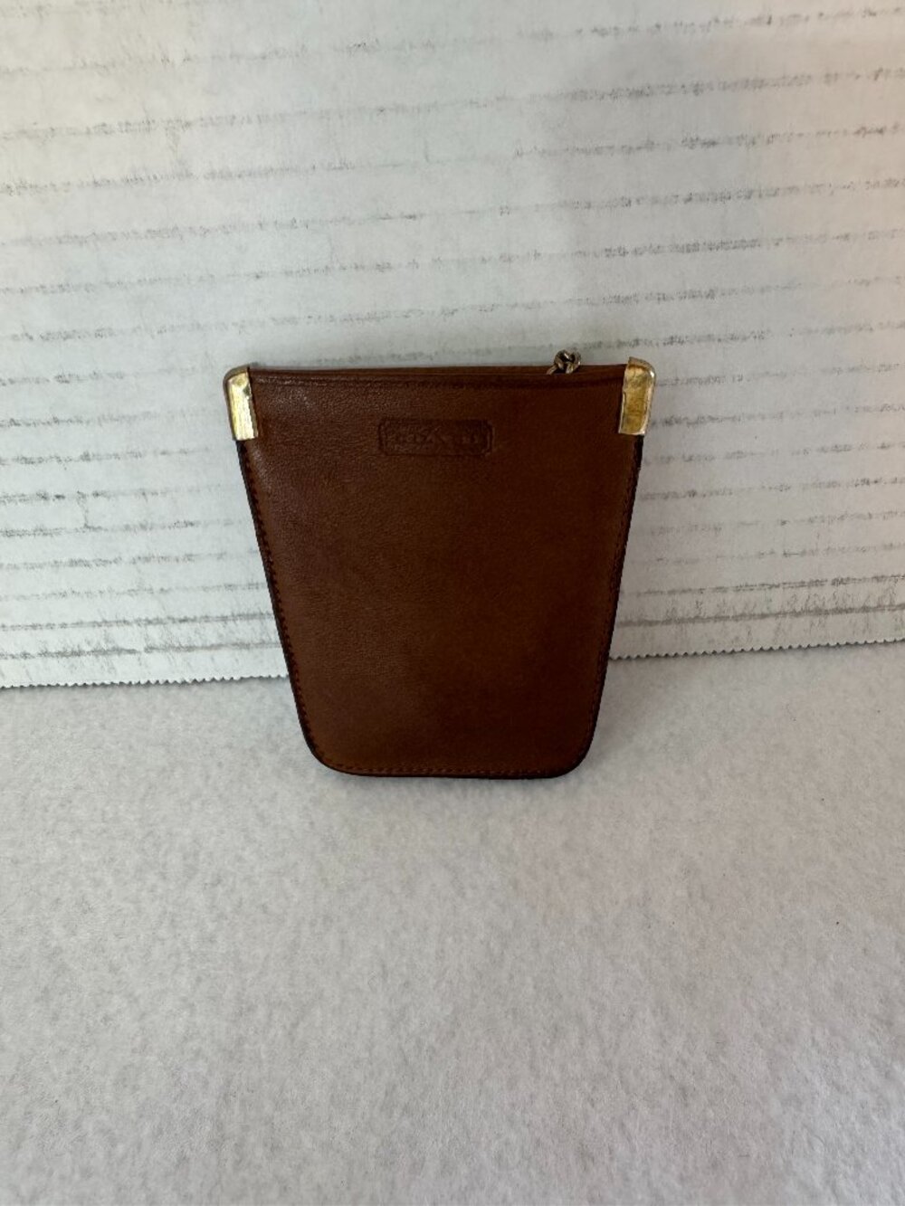 Coach Vintage Kangaroo pouch keychain, British Tan